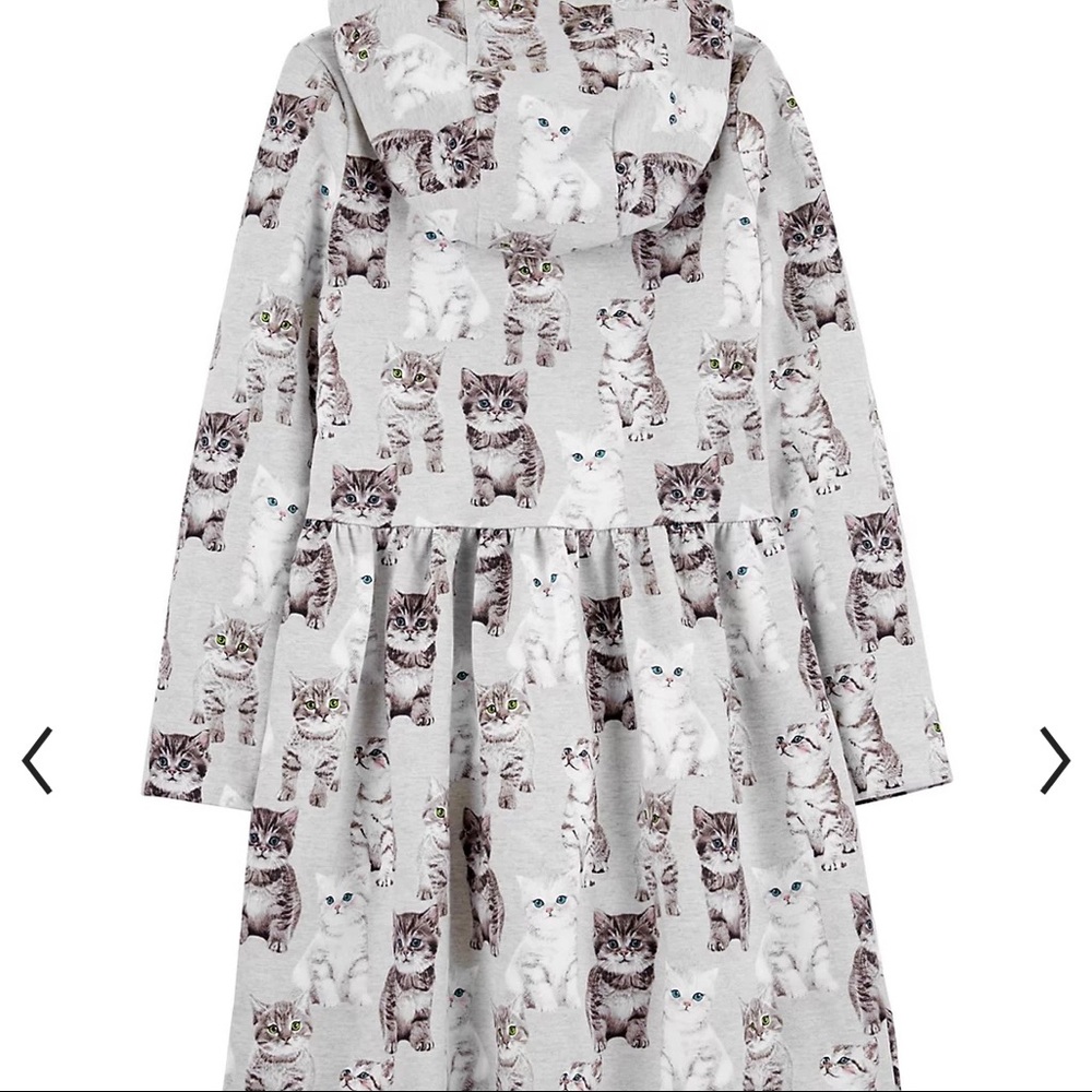 Carter’s Girls French Terry Hooded Cat Dress sz 12